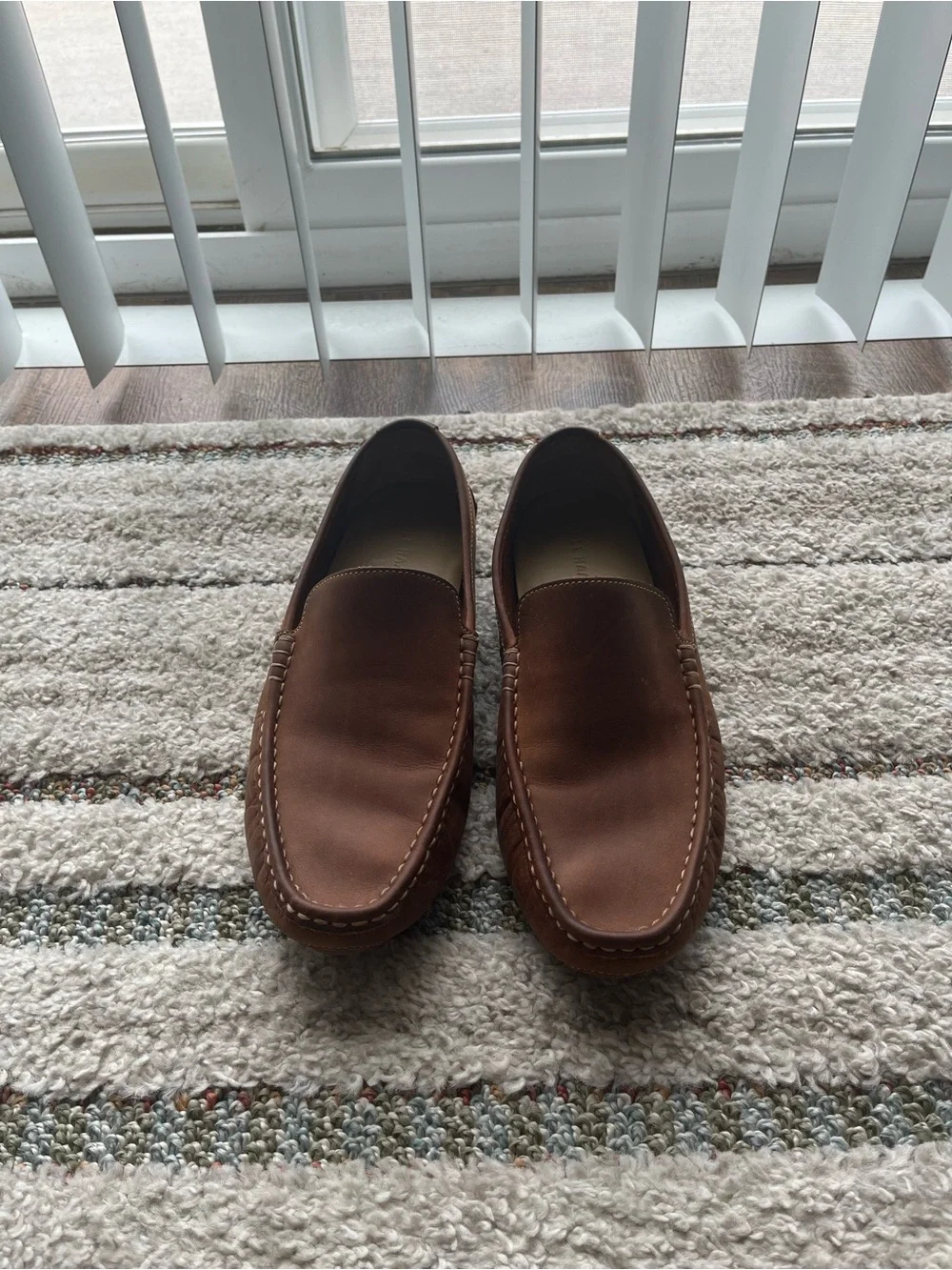 Cole Haan Tan Leather Slip-On Moccasin Loafers